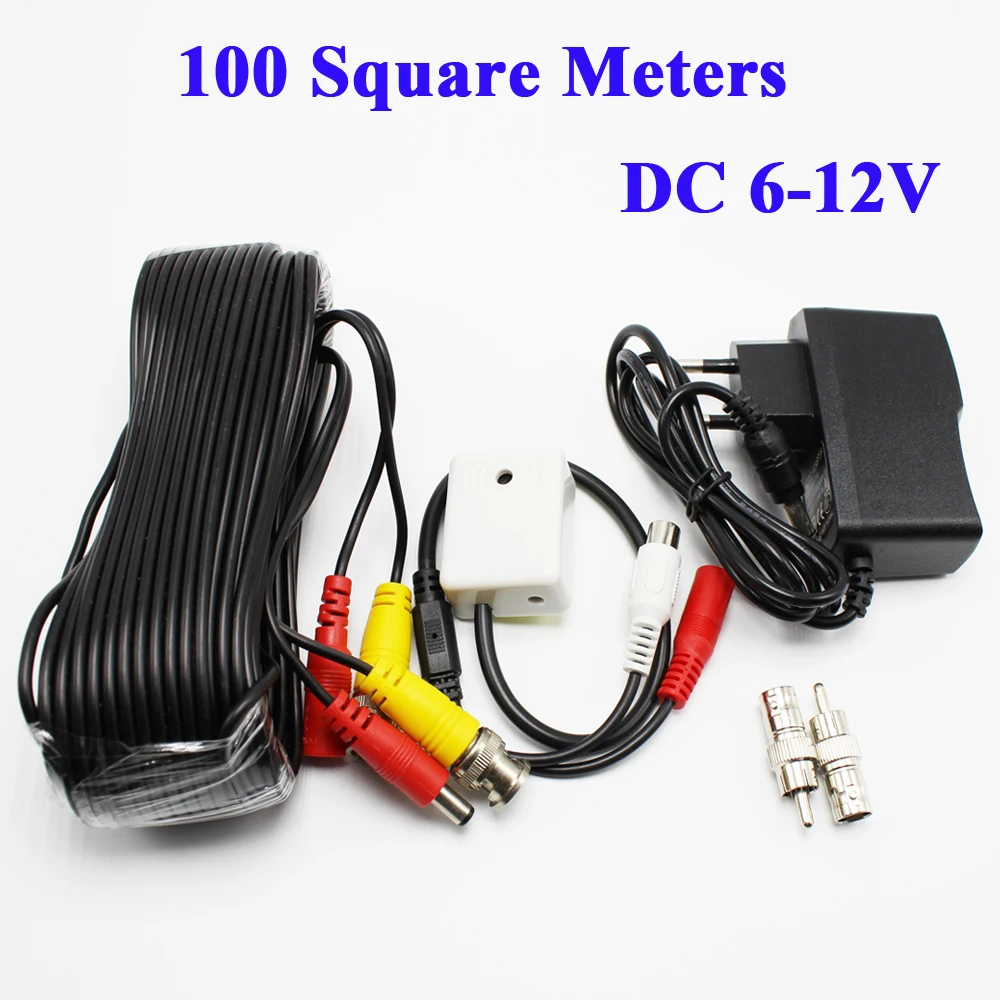 Audio pick up Mini CCTV Microphone for camera security RCA Output DC 12V Power Cable KIT For Security DVR System | Безопасность и