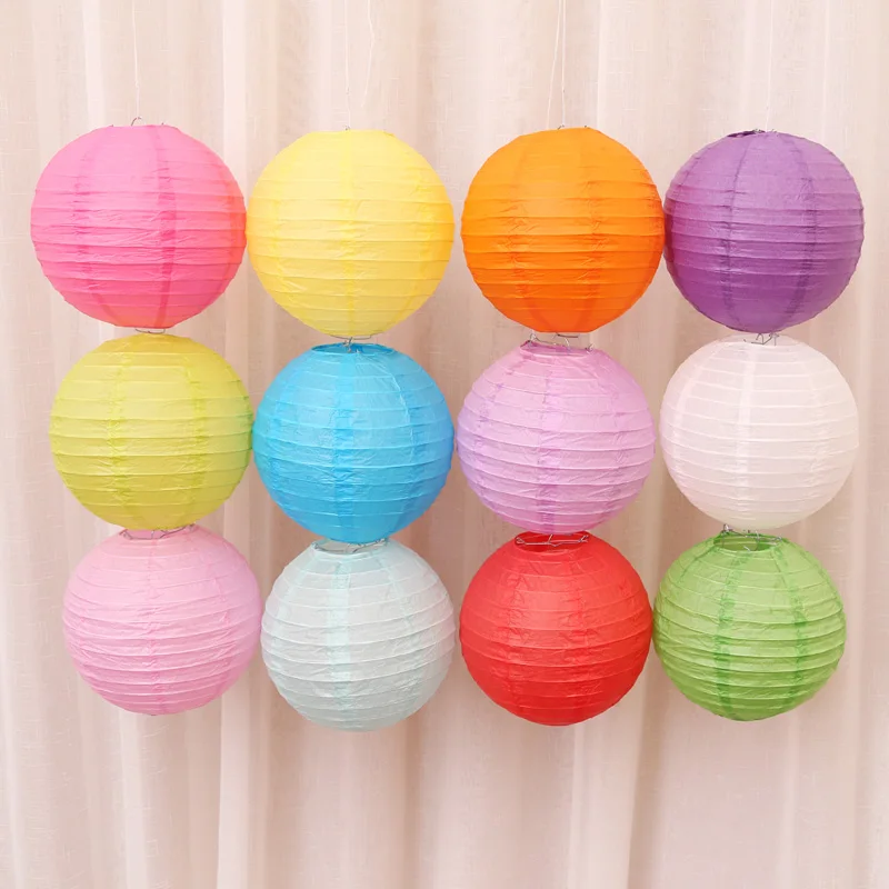 (7 размеров) Круглый Китайский бумажный фонарь на день рождения свадьбу вечеринку