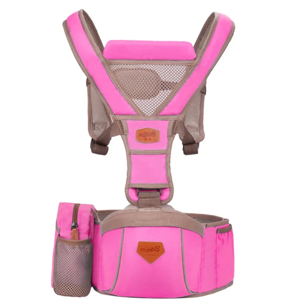 Розовый Mambo Baby Carrier накидка Хипсит Передняя переноска Хипсит детский слинг для новорожденных на бедрах одноцветная дышащая детская накидка - Цвет: Розовый