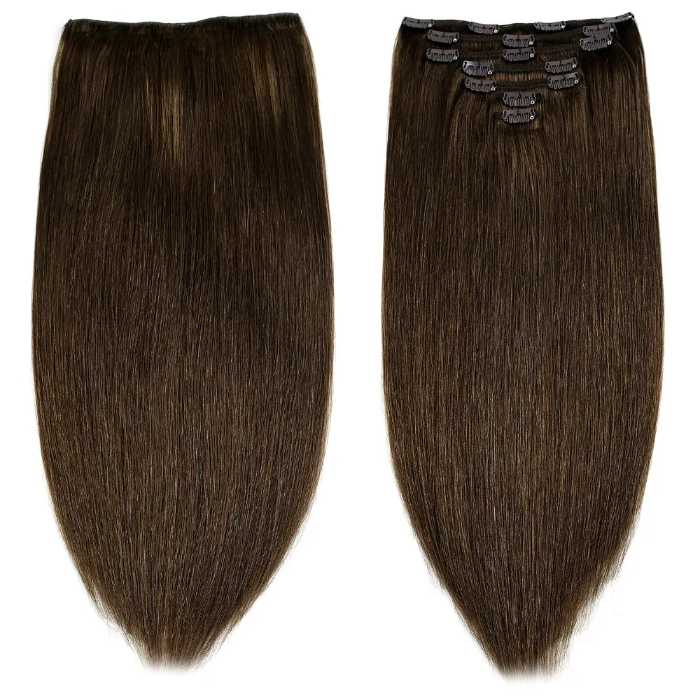 

Neitsi Double Drawn Remy Clip In On Human Hair Extensions 20" 24" 7pcs 16 Clips 8 Colors Natural Straight Clip Ins Fast Delivery