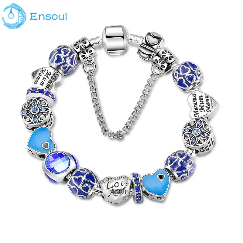 ENSOUL новый модный стиль набор сплав сердце браслеты и для женщин роскошный бренд