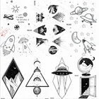 Маленькие гаджеты Вселенная Галактика черные Временные татуировки для детей наклейки поддельные татуировки космический корабль Пользовательские НЛО милые татуировки для детей