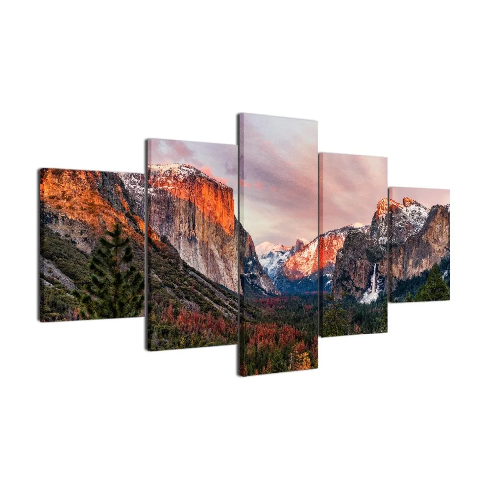 5 шт. Декоративные плакаты на холсте с изображением долины Yosemite | Дом и сад