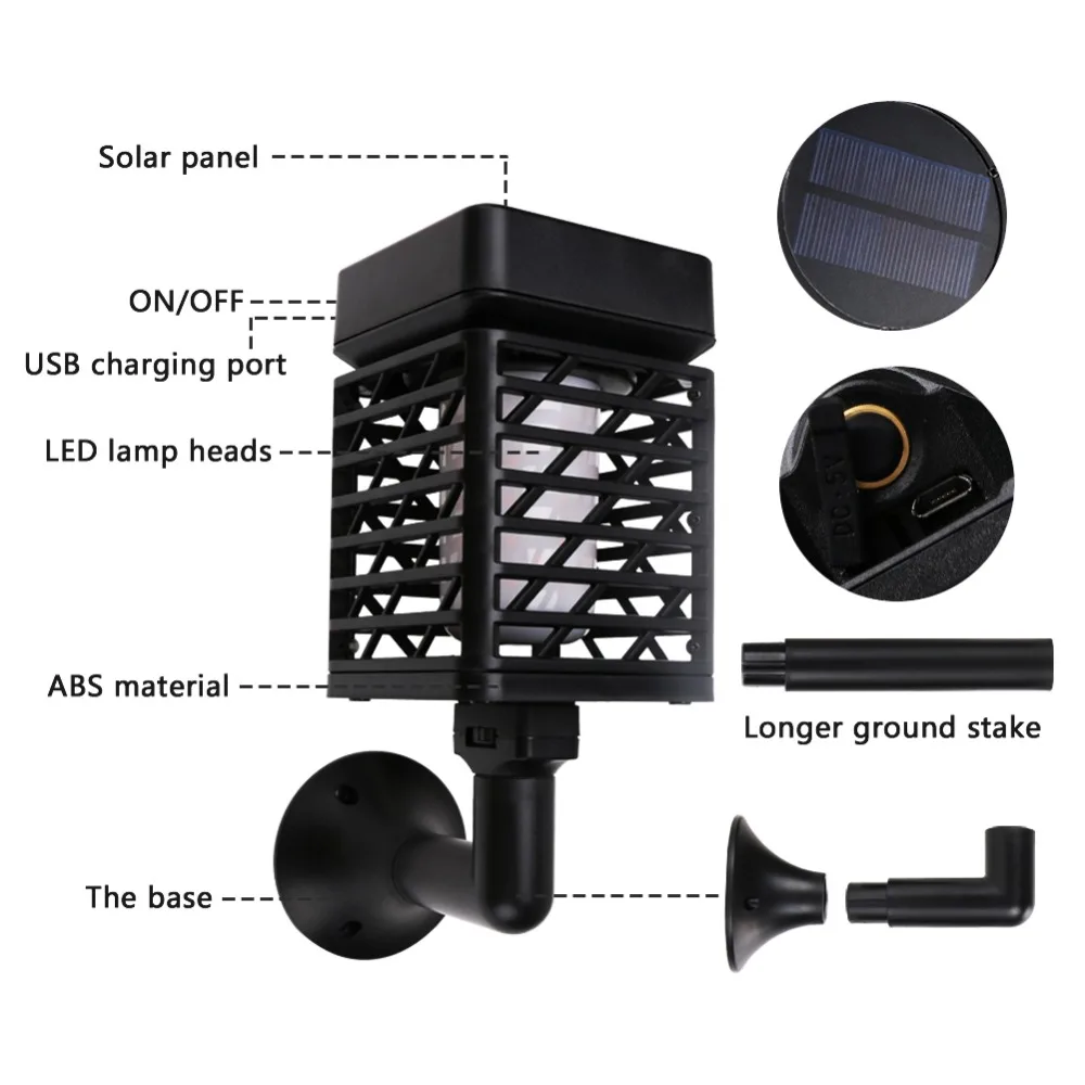 Фото USB Charging Solar Light Path Torches Flame Lighting 96 LED Dusk to Dawn Flickering Lamp Outdoor Waterproof Garden Освещение USB Charging Solar Light Path Torches Flame Lighting 96 LED Dusk to Dawn Flickering Lamp Outdoor Waterproof Garden Освещение