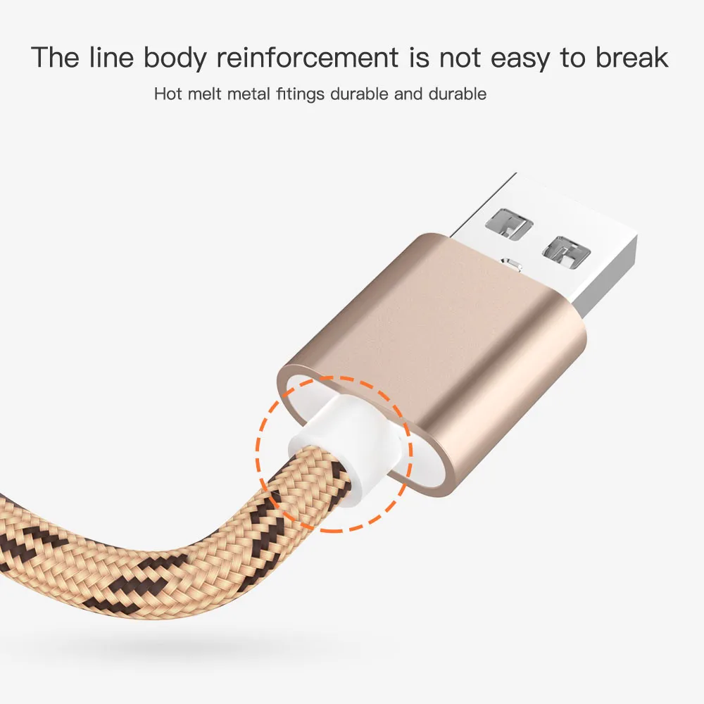 3 в 1 8Pin type C Micro USB кабель для iPhone 8X7 6 6S Plus iOS 10 9 8 samsung Nokia USB кабели для быстрой зарядки нейлоновый шнур