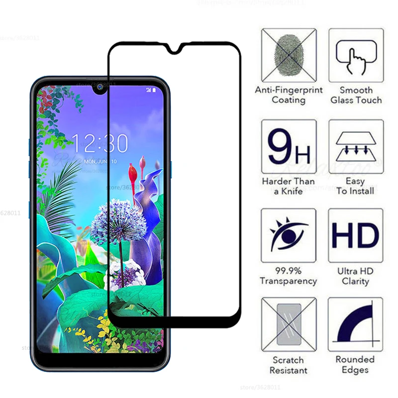 Для LG Q60 полное покрытие закаленное стекло для Q 60 lg q60 Защита экрана защитная