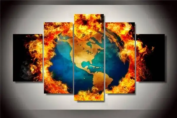 Картина на холсте с Hd принтом Fire Earth декор для комнаты постер Бесплатная
