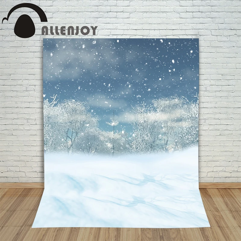 Фотофоны Allenjoy виниловые Детские фотостудии с изображением дерева неба снежной