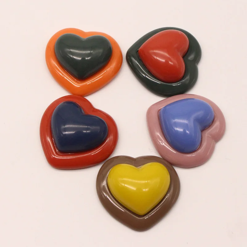 3 шт с двойным сердцем для любящих брошь кольцо бусина из смолы результаты