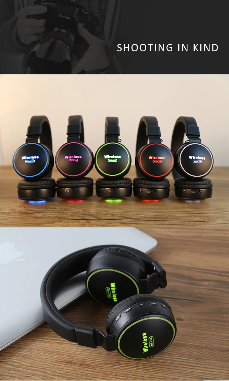 SMILYOU светодиодный светильник классные детские беспроводные наушники Bluetooth 5,0 наушники игровая гарнитура с микрофоном для всех телефонов в подарок