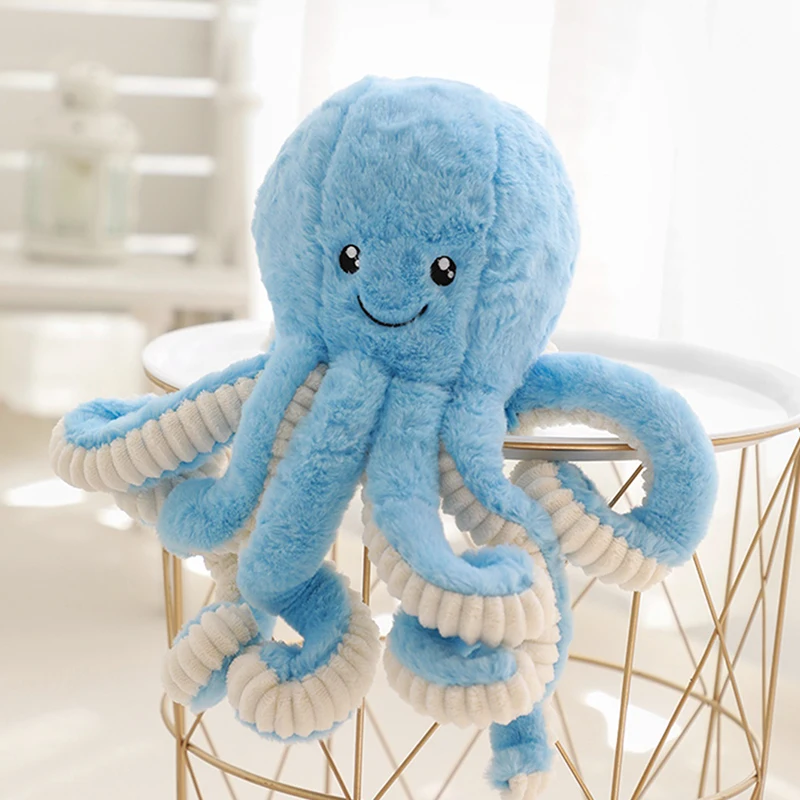 blue Милый осьминог плюшевая игрушка кукла мягкая детская для сна, игрушка кукла Осьминог подарок на день рождения - Цвет: blue