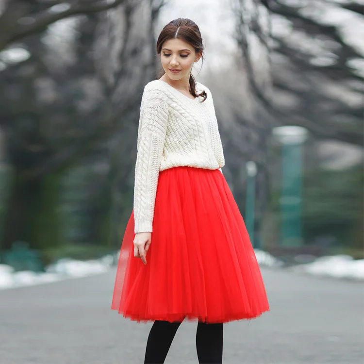 

3 Layers 50cm Fashion Tulle Skirt Pleated TUTU Skirts Womens Petticoat Bridesmaids Midi Skirt Jupe Saias faldas ytl0083 F026