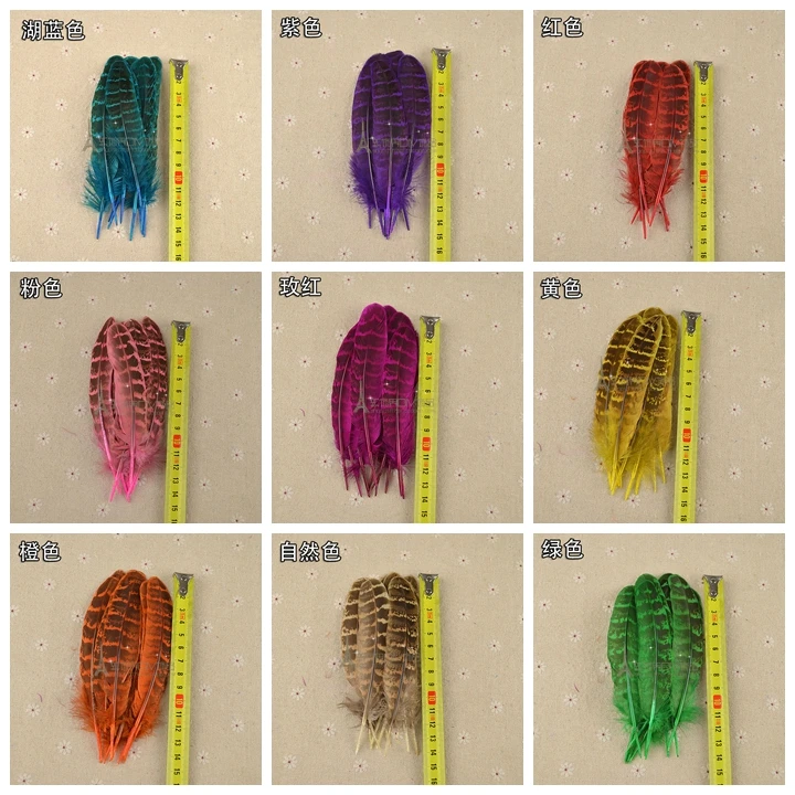 

Arts Crafts DIY Apparel Sewing Hen Feather Long Stripes color Feather Headdress Accessories 100pc/lot
