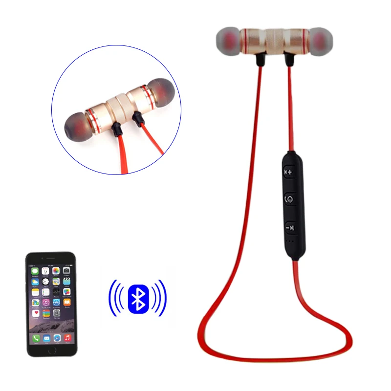 Магнитные Беспроводные спортивные Bluetooth наушники гарнитура для iPhone Samsung Huawei