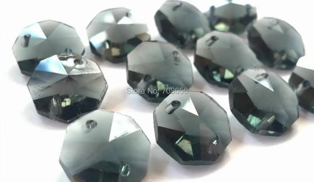 

500pcs SMOKE GREY CHANDELIER CRYSTAL CRYSTAL BEADS OCTAGON CRYSTAL PRIMS 14MM