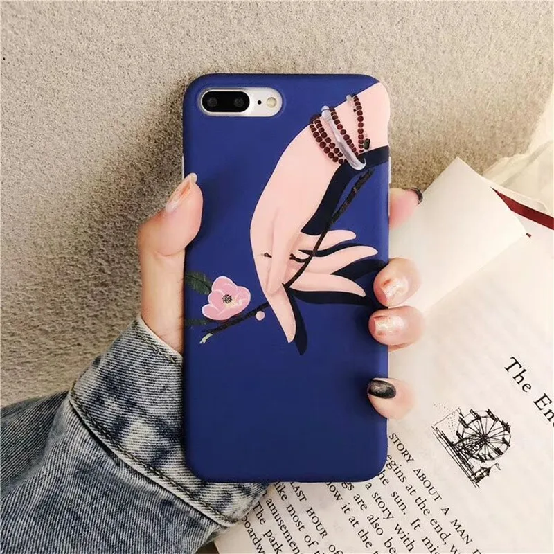 Ourpho свежий и холодный ветряной руки персиковый цветок чехол для iPhone X XR XS MAX fiber jade