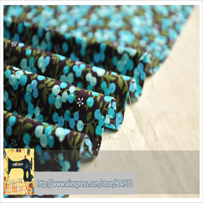 blue 50x145 см цветная вишневая хлопковая Лоскутная Ткань Домашний текстиль Хлопок Поплин Ткань для шитья хлопковая ткань материал - Цвет: blue