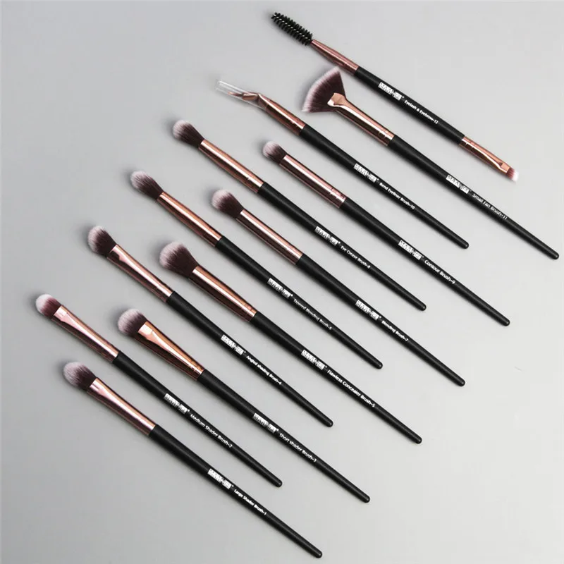 Pro Makeup Brushes Set 12 pcs/lot Eye Shadow Blending Eyeliner Eyelash Eyebrow For Make up Portable Brush | Красота и здоровье