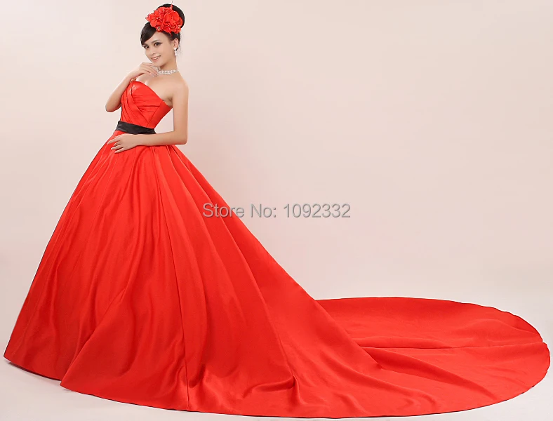 

Z 2016 новинка в наличии свадебное платье большого размера женское свадебное платье красное по индивидуальному заказу с открытой спиной Длин...