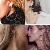 new fashion exaggerated big earrings for women circle round earrings gold silver women jewelry party gift