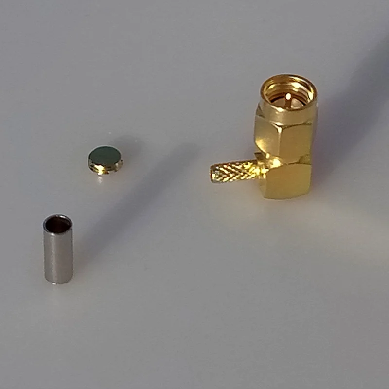 3 шт. позолоченный SMA штекер с прямым углом RF коаксиальный разъем обжимный кабель
