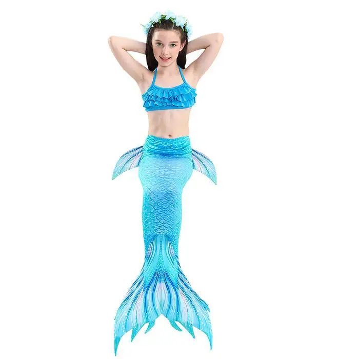 3Pcs/Set Bikini Set Swimming Suits Children Mermaid Tail Swimsuit Kids Girls Swimwear Bathing Suit Cosplay Costume New