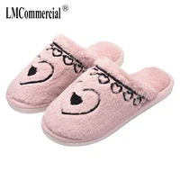cotton slippers anti skid thick sole warm lovely rabbit like plush cotton shoes indoors winter women men plush home floor shoes