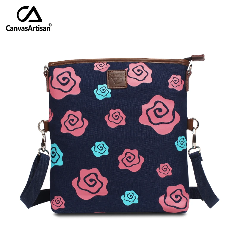 Canvasartisan Фирменная Новинка с цветочным принтом для женщин Курьерская сумка