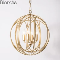 modern round pendant lights gold cage hanging light fixtures loft industrial home decor for dining room kitchen lamp luminaire