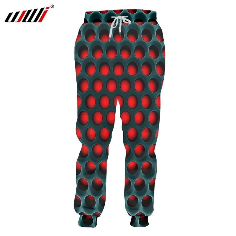 

UJWI New Long Funny 3D Sweatpants Print Red Black Mesh Hip Hop Plus Size 5XL Clothing Male Spring Pants Dropshipping