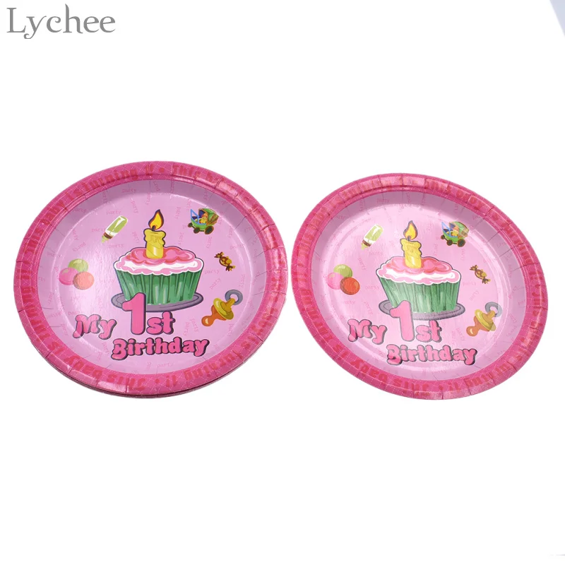 Lychee Life Girl одноразовая посуда для первого дня рождения Соломинки скатерти с