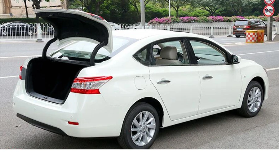 2 шт пластик для Nissan Sentra Sylphy 2013- Автомобильный задний багажник откидной защитный Декор Рамка формовочная крышка отделка