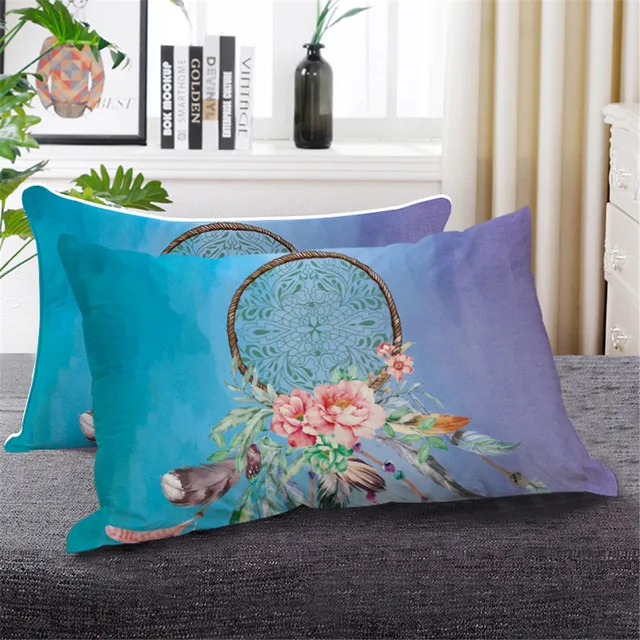 BlessLiving Mandala Down Alternative Bed Pillow Bohemian Colorful Bedding 1pc Floral Hippie Decorative Sleeping Pillows 4