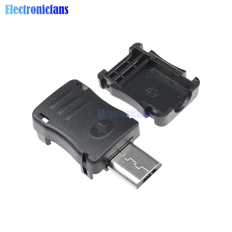 10 шт./лот 5 контактный Т порт штекер Micro USB разъем с пластиковой крышкой для сделай