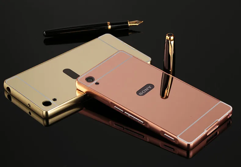Роскошный чехол для телефона для sony Xperia M4 Aqua Z1 Z2 Z3 Z4 sony X XA XA1 XZ XA2 Z5 Compact M5 C5 алюминиевый зеркальный акриловый чехол