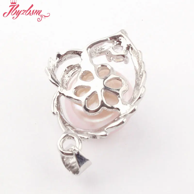 Бусины Из Натурального пресноводного жемчуга 10 мм тибетское серебро 1 шт. 15 х18 мм|f