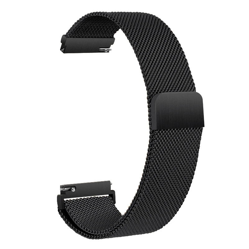 Черный STJ 22 мм 20 мм ремешок для samsung gear Sport S2 S3 Frontier Classic Huami Amazfit Bip Pace Galaxy Watch Active 42 мм 46 мм ремешок - Цвет ремешка: Черный