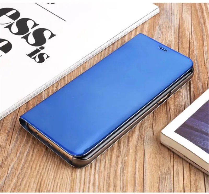 Для samsung Galaxy S6 Edge S7 Edge S8 Plus S9 Plus Note 4 5 Note8 Note9 Роскошный прозрачный зеркальный кожаный флип-чехол с подставкой