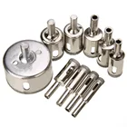 Кольцевая пила с алмазным покрытием, набор из 10 насадок 8-50 мм для сверления плитки, керамики, мрамора, стекла, гранита