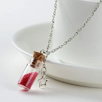 new drifting bottle lively pendent necklace creative natural drift sand women necklace cylindrical glass necklace girl gift