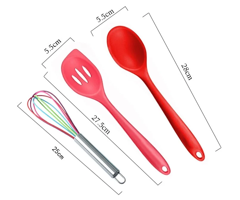 Бесплатная доставка разноцветные силиконовые кухонные tools10-piece антипригарная