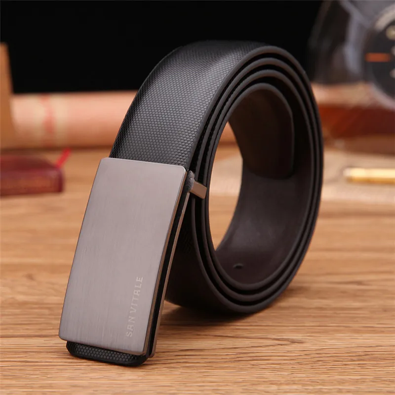 Tungsten Black Belt Дизайнерские мужские ремни высокого качества из натуральной кожи, фирменный ремень с пряжкой h для деловых мужчин, Роскошный кожаный ремень h - Цвет: Tungsten Black Belt