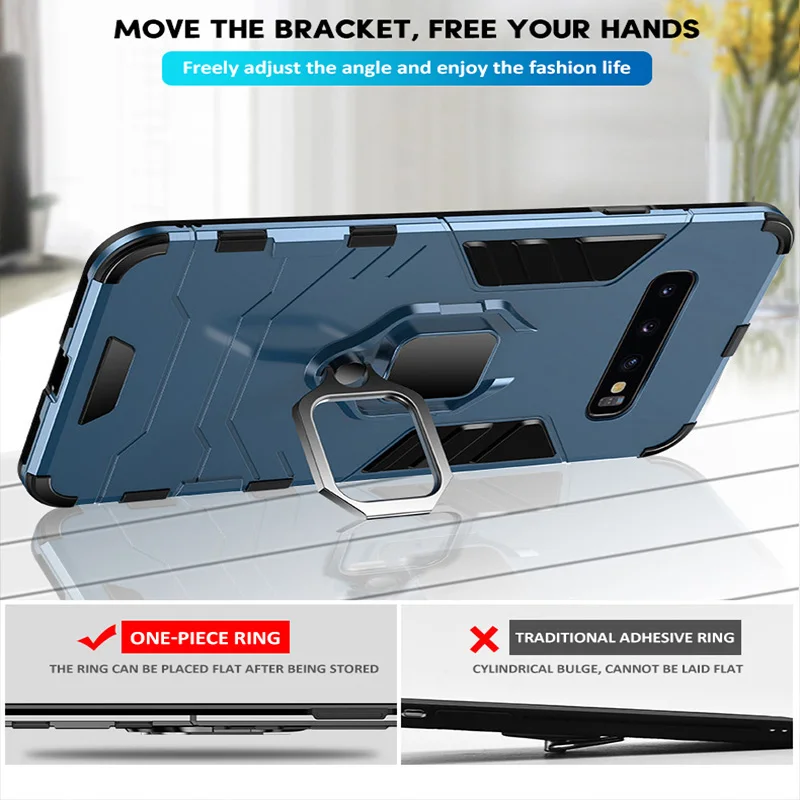 Phone Case For iPhone XR XS Max Metal Ring Holder Stand Magnetic Back Cover 7 Plus 8 6 6s X |