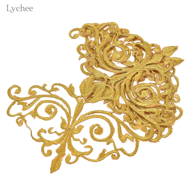 Lychee Life 5 шт. золотые и серебряные нашивки для пришивания украшения вышитые одежды