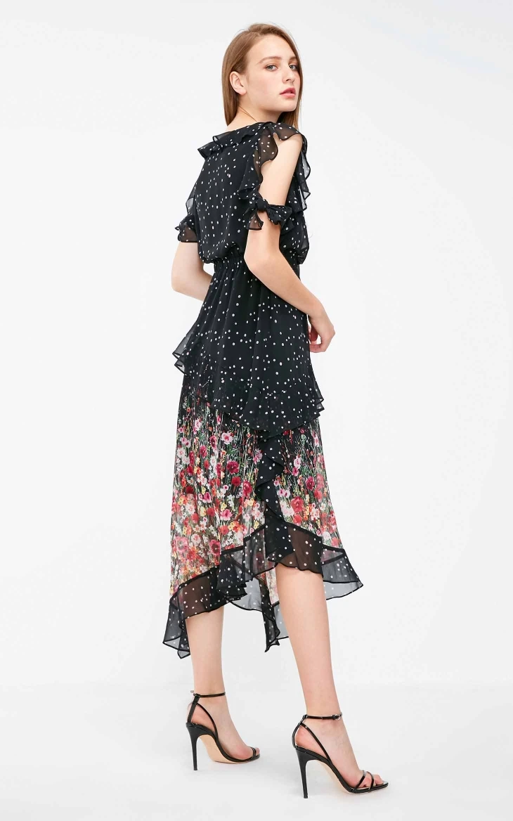 Vero Moda Новое Женское Плиссированное пляжное платье на шнуровке с принтом | 31837B513