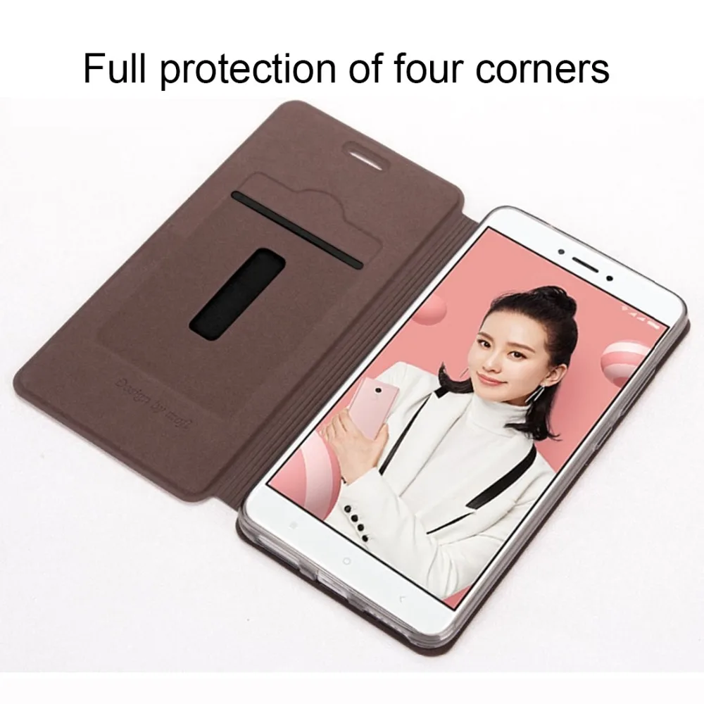 Кожаный чехол MOFI для Xiaomi Redmi Pro Note 4X горизонтальный флип с отделением карт