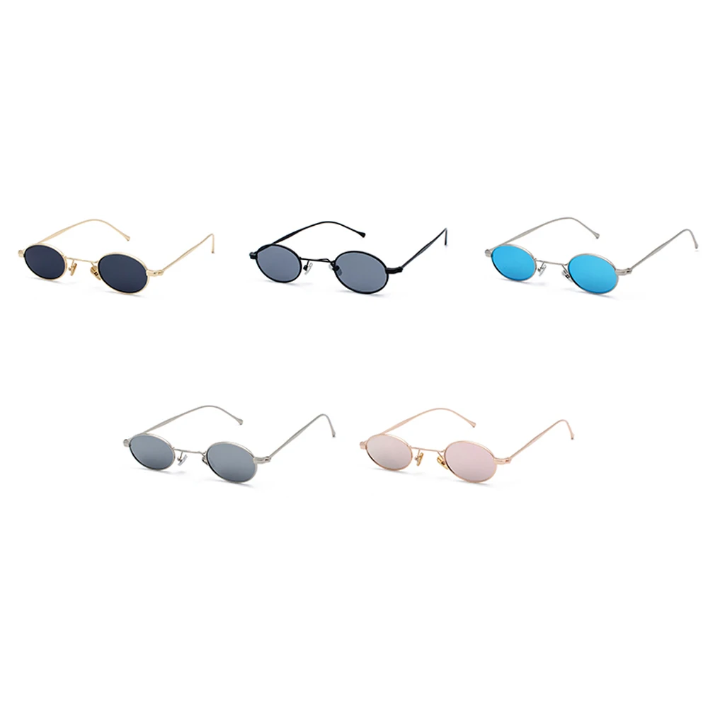 

Peekaboo small oval sunglasses women retro gold metal frame male sun glasses round vintage 2019 mirror lens uv400