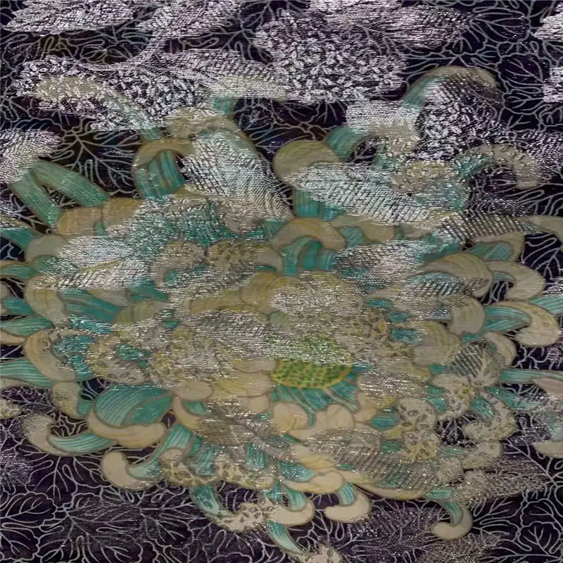 Новая высококачественная африканская металлическая Шелковая Ткань 5 ярдов + 2