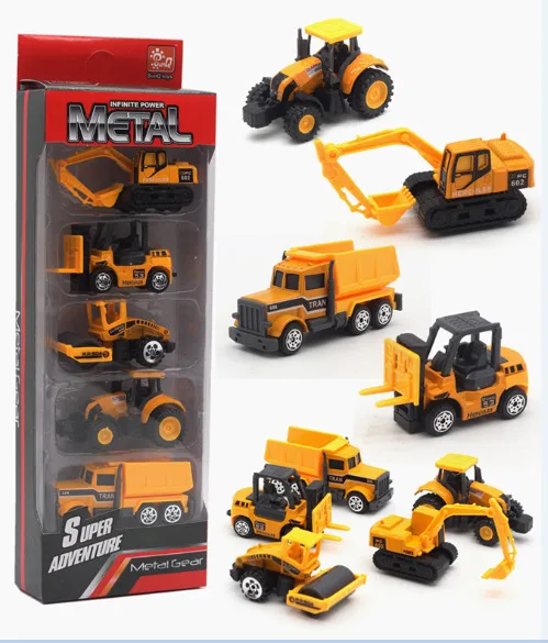 6 types of cast alloy construction engineering vehicle mini dump car tipper truck in classic model toy gift for boy |