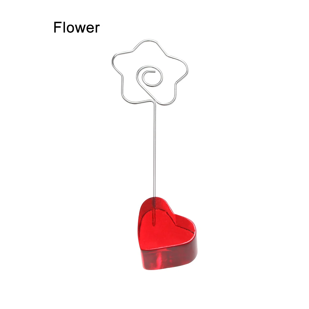 flower 1 шт., подарок, настольный орнамент, домашний декор, держатель для заметок, зажим для карт в форме животного, красное сердце, подставка для фотографий, Свадебный орнамент - Цвет: flower
